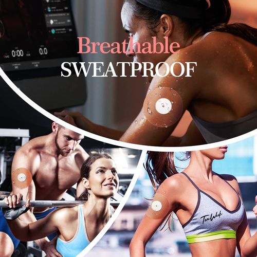 OK TAPE Adhesive Patches for Freestyle Libre 1/2 15 PCS, Waterproof & Sweatproof CGM Patches, Long Last Sensor Patches, Beige