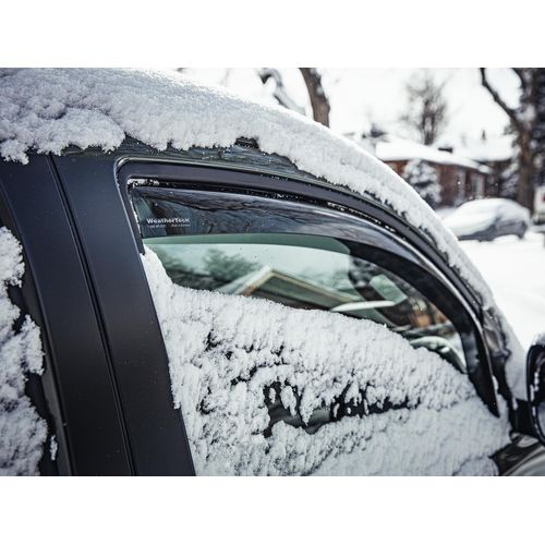 WeatherTech Custom Fit Side Window Deflectors for Nissan Frontier - (811055IM), Rear Pair - Dark Tint