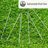 Garden Stakes Ground Anchor Pegs Galvanized Gardening Staples Pins Spikes for Landscape Securing Lawn Farm Weed Barrier Grass Fabric Netting 25 PCS