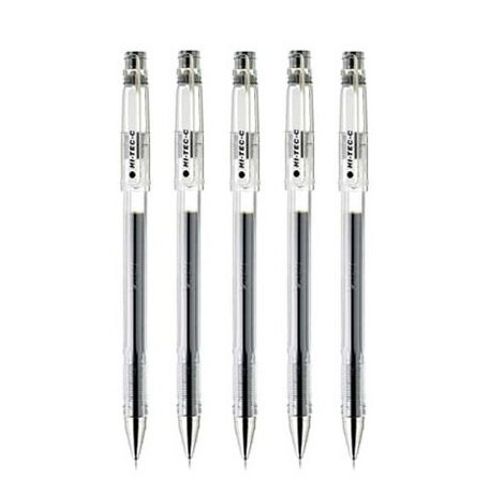 Pilot Hi-Tec-C 04 Gel Ink Pen, Ultra Fine Point 0.4mm, Black Ink, LH-20C4, Value Set of 5