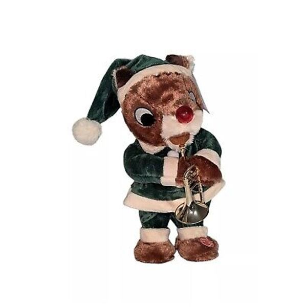 Dan Dee Rudolph the Red-Nosed Reindeer Trombone Animated Plush PJ's Santa Hat