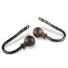 Home Decorative Luna Finial Curtain Holdback Hook Pair Cocoa