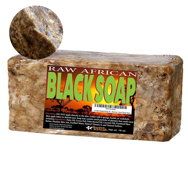 Premium African Black Soap - Pure 1 pound Bulk. Raw Organic Soap for ...