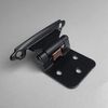 ANGSTROM 2-Pack Partially Exposed Cabinet Hinges, 180-Degree Self-Closing, Surface-Mount Full Overlay (Black)