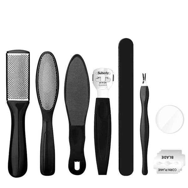 Camidy Professional Pedicure Tools Set, 8 in 1 Foot File Pedicure Set Foot Rasp Dead Skin Remover Foot Care Scrubber Kit for Women Men Salon or Home