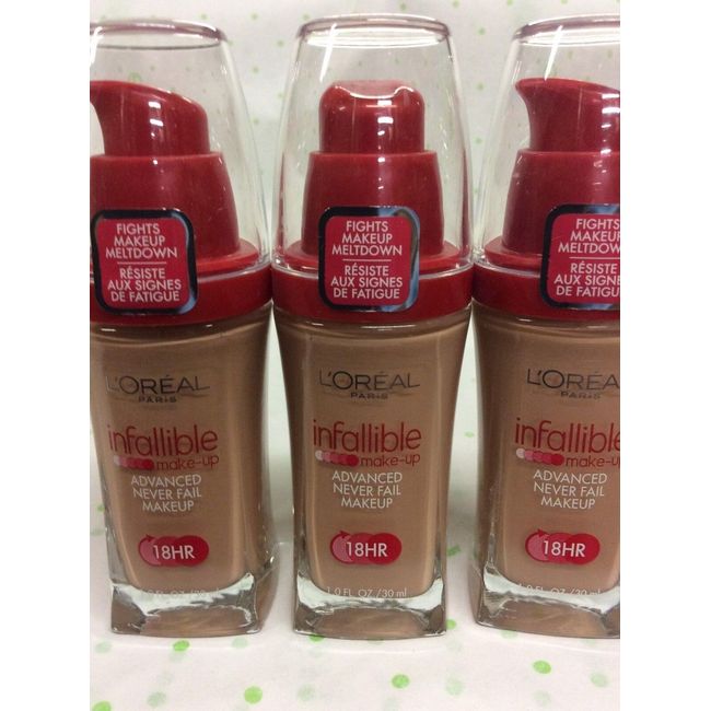 3 X L'Oreal Infallible Advanced Never Fail Makeup Foundation TRUE BEIGE #613