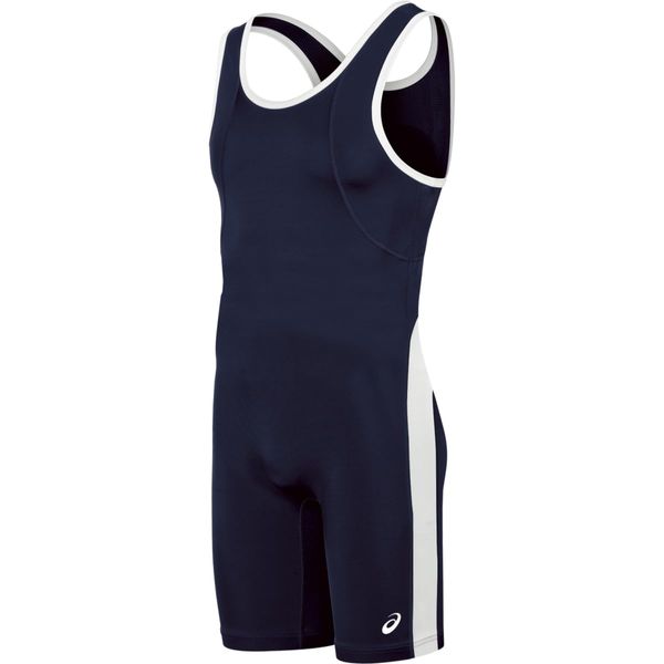 ASICS Men's T-back Performance Wrestling Singlet, Navy/White, 3X-Small