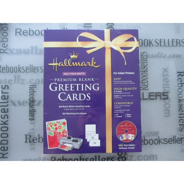 Hallmark Blank Greeting Cards Half-fold Matte Premium 20 Count
