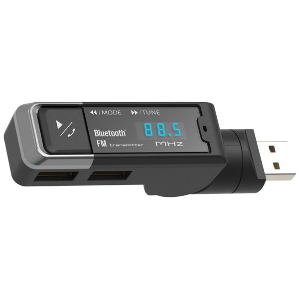 Kashimura NKD-264 Slim Design! Multi-functional Bluetooth FM Transmitter, USB 2 Ports, 4.8A, Slim