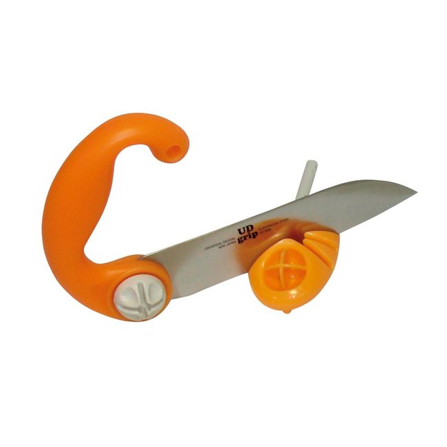 Ukai Rishiki UC-4500 Self-Help Support UD Grip Knife, Orange