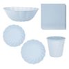 Blue Grey Compostable Party Tableware Set – 6 Person Round Petal Design