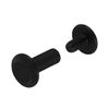 Buckleguy.com Chicago Screws, Flat Cap, Black Matte, Solid Brass-LL (50 per bag), Multiple Sizes