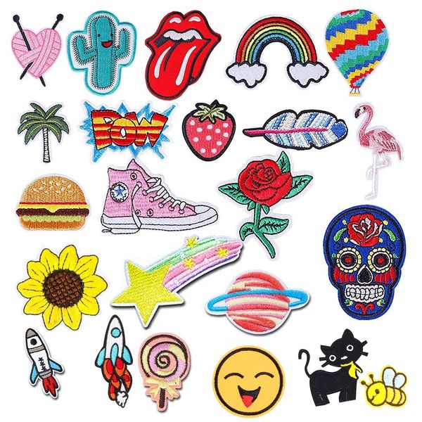 QincLing 23 Pieces Iron On Patches, Embroidery Applique Patches Stickers Flowers Sew On Patches And Badges Fabric Repair Patch For Kids Clothes Jeans Jackets Shoes Backpacks T Shirt