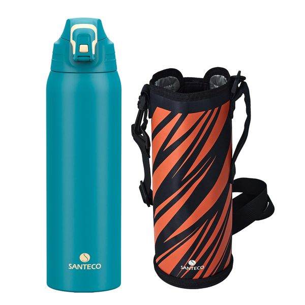 SANTECO Nevis Water Bottle, 0.5 fl oz (1.5 L), Thermos Flask, 59.2 fl oz (1,500 ml), Stainless Steel Bottle, Sports, Vacuum Insulated, Cold Insulated, Insulated, Easy to Wash, Direct Drinking,