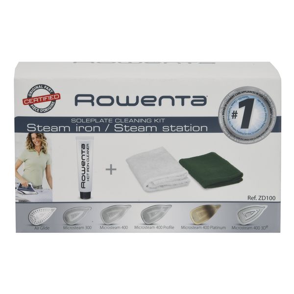 Rowenta Not Available ZD100 Non-Toxic Stainless Steel Soleplate Cleaner Kit for Steam Irons