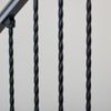 Matte Black "Enfield" Rope Twist Stair Spindle - with Embedded Landing Brackets