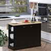 47" Farmhouse Style Kitchen Island Storage Cabinet w/ Drop Leaf Table Countertop