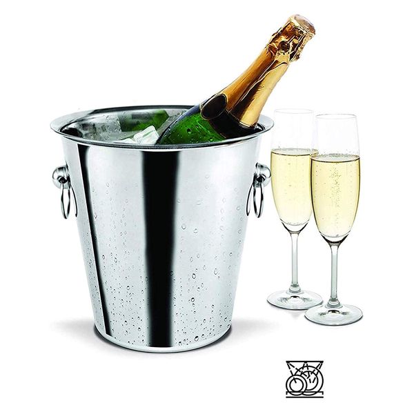 Evokk Ice Bucket/Champagne/Wine Cooler - Stainless Steel With Dual Handles - Strong and Durable - 4 LT