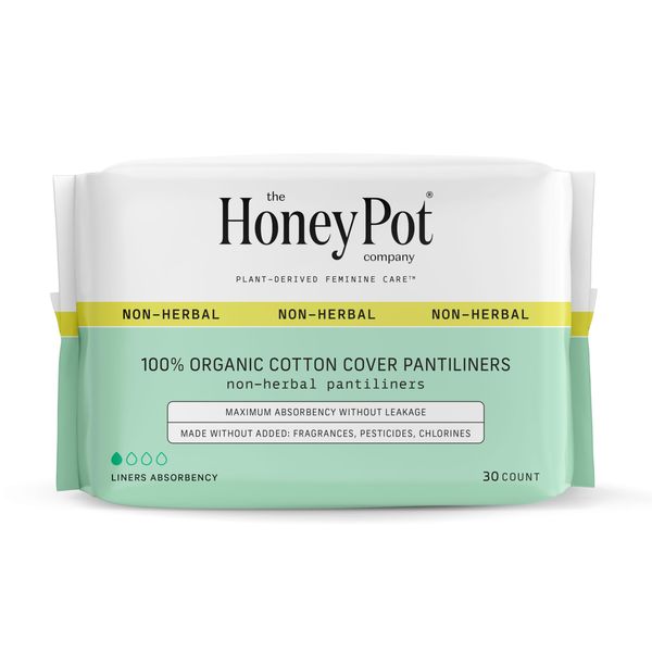 The Honey Pot Company - Panty Liners for Women - Non-Herbal Everyday Liners - Organic Cotton Cover & Ultra-Absorbent Pulp Core - Sanitary Pads for Women - Feminine Care - FSA & HSA Eligible - 30 ct