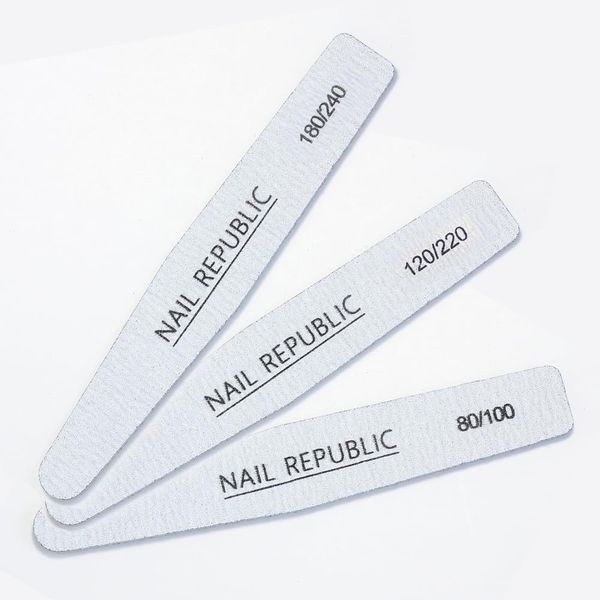 NAIL REPUBLIC Nail File, Diamond Shape, 80/100, 120/220, 180/240, Set of 3, Diamond File, File, Buffer, Nail Sharpening, Nail File, Nail Care, Care