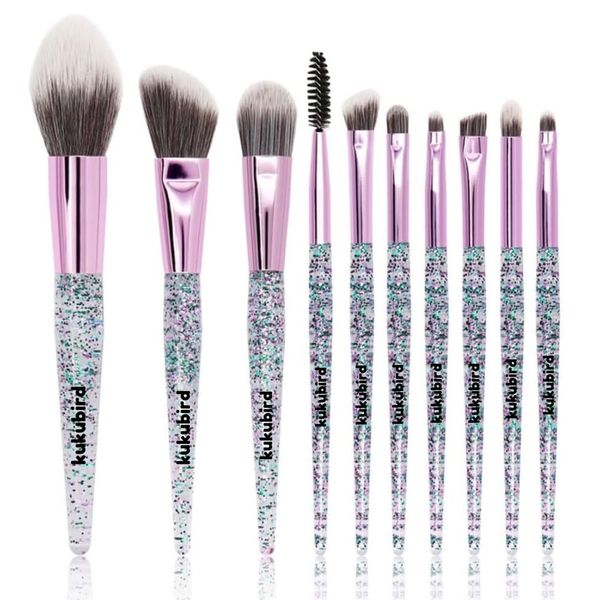 kukubird Makeup Eye & Face 10pc Eyeshadow Makeup Brushes Eye Shadow Concealer Brush Eyebrow Powder Liquid Cream Blending Brush Set