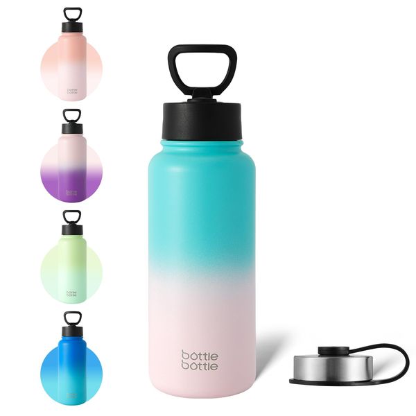 BOTTLE BOTTLE 1 L Water Bottle, For Children, Direct Drinking, Hot and Cold Insulated, Vacuum Insulated, Stainless Steel Water Bottle, Portable, Pink