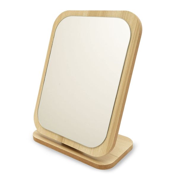 [Taiko] Wooden Stand Mirror (Tabletop or Angle Adjustable) Cosmetic Mirror Mirror Folding Mirror (Square)