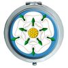 White Rose of York Chrome Compact Mirror
