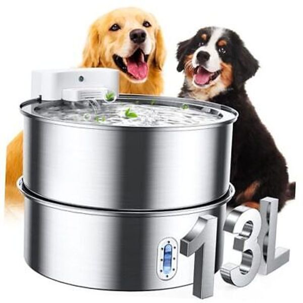 Dog Water Fountain for Large Dog, 7-13L/1.8-3.4Gal Stainless Steel Pet Water