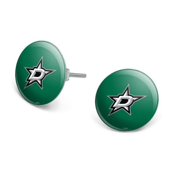 Dallas Stars Logo Novelty Silver Plated Stud Earrings