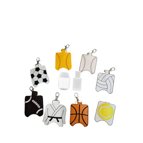 Sports Hand Sanitizer Holder Case Key Fob, Tennis, Basketball, Volleyball, Football, Soccer, Karate, Baseball, or Softball