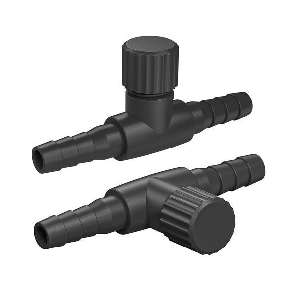 Pawfly Aquarium Air Control Valves for 3/16" ID Airline Tubing Single Way Plastic Air Flow Controllers Regulators Adjustable Black Hose Connectors Air Pump Accessories for Fish Tanks, 10 Pack