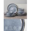 Dinnerware Sets for 4, Ocean round 12-Piece Kitchen Plates and Bowls Sets, React