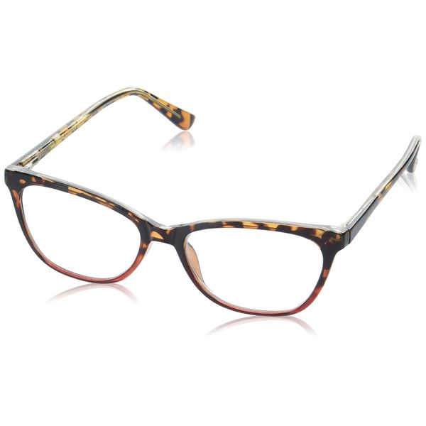 Sofia Vergara x Foster Grant Women's Teresa Reading Glasses Cat-Eye, Tortoise and Crystal Red, 52 mm + 2.5