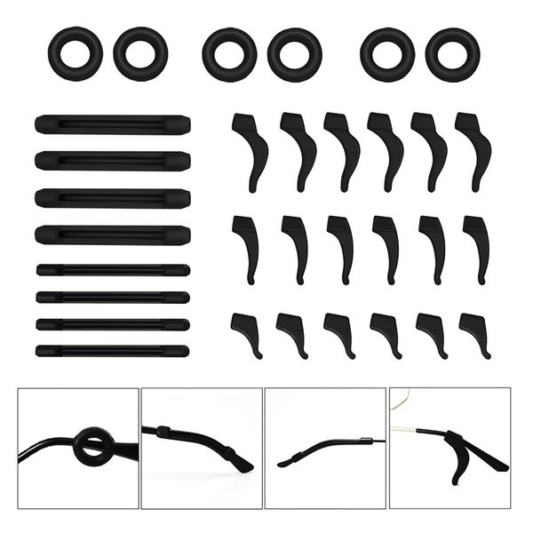 16 Pairs Anti-Slip Glasses Ear Grip Hooks,Eyeglass Nose Pads Stop Glasses Slipping Down Nose Eyeglasses Retainers,Glasses Temple Holder Protectors Glasses Stoppers Ear Grip Hooks