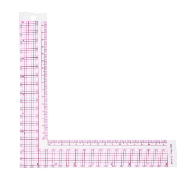 Plastic L-Square Shape Ruler French Curve Sewing Measure Professional Tailor Craft Tool Tailor Drawing Sewing Ruler ((5808))