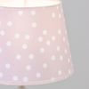 LITECRAFT Glow Polka Dot Table Lamp with Pink Fabric Shade - White