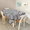 Walmsco Tablecloth Black White Striped Geometric Decor For Dining Room Kitchen Rectangular Table Cover 132 * 178cm
