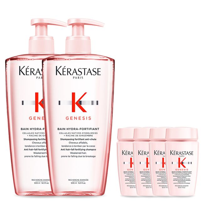 [Kerastase] [Scalp barrier strengthening/shampoo for general and oily scalp] Bang Genesis Original 500ml x 2 + [4 additional travel shampoos provided]