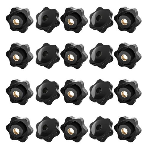 Star Knob Handle Through Hole Female Thread Star Knob Plastic Head Clamp Screw Handle Hand Grip Knob Handle for Machine Tools (M5)