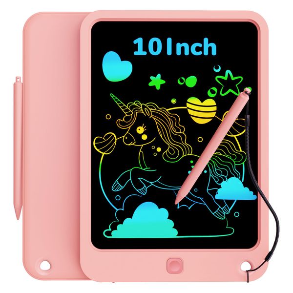 KOKODI LCD Writing Tablet for Kids, 10 Inch Colorful Drawing Tablet, Educational Learning Kids Toys for Age 3-12 Years Old, Toddler Doodle Board, School Supplies for Girls, Birthday Gifts 5-7