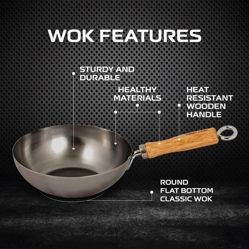 Helen's Asian Kitchen Wok, Carbon Steel, 8-Inch, for Single-Serve or Smaller Portions