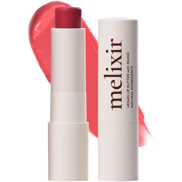 Melixir Vegan Lip Butter #05 Dewy Rose(Tinted) (+11 more colors) 0.13oz, Bee Free, Petrolatum Free, Deep Nourishing Plant-Based Vegan Chapstick, Vegan Lip Balm for Dry, Cracked and Chapped Lips