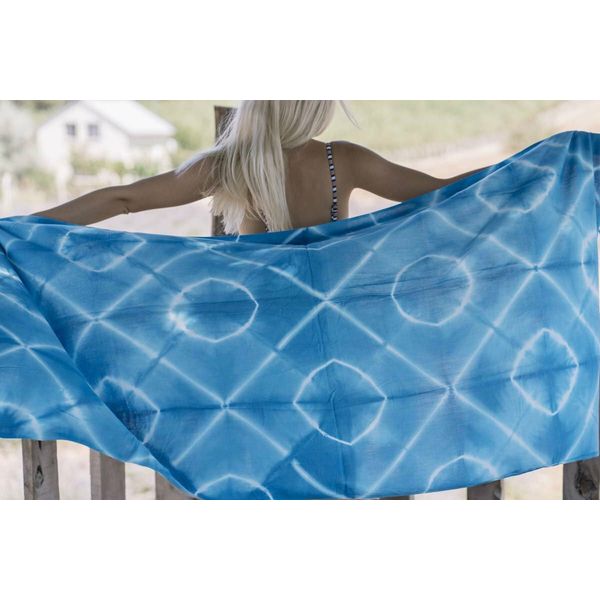 Tie Dye Beach Towel Turquoise Blue