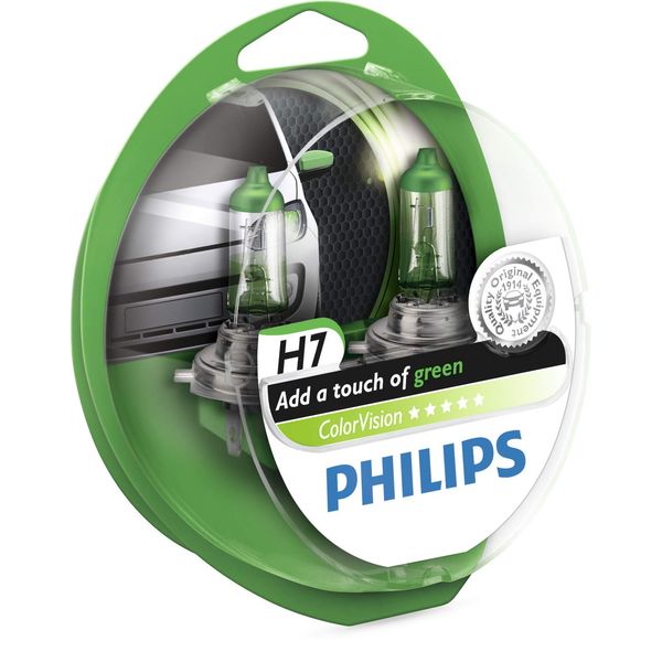 Philips Colorvision 12972Cvpgs2 H7 Colored Car Headlight 2-Pack Bulbs, Green, 36798028