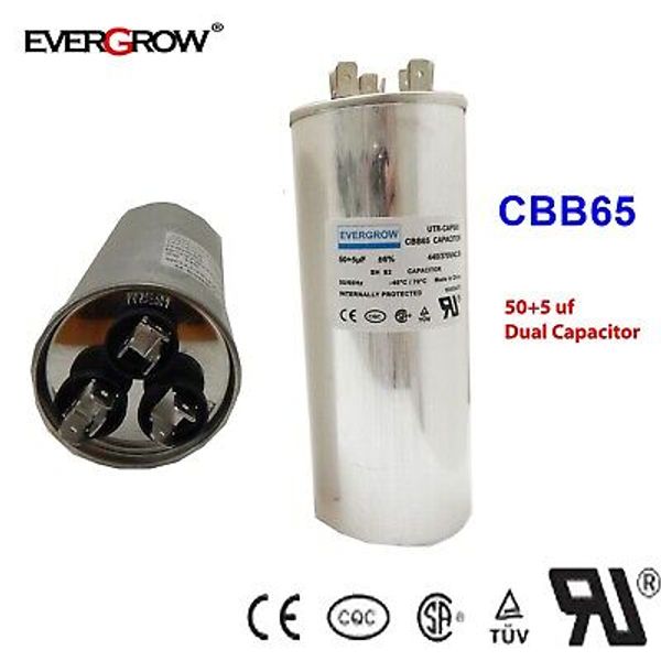 50+5uF 50/5MFD ±6% 370V/440V CBB65 Dual Run Circular Start Capacitor AC Motor