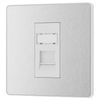 BG PCDBSRJ451W Brushed Steel Evolve RJ45 Cat6 Data Outlet - White Insert