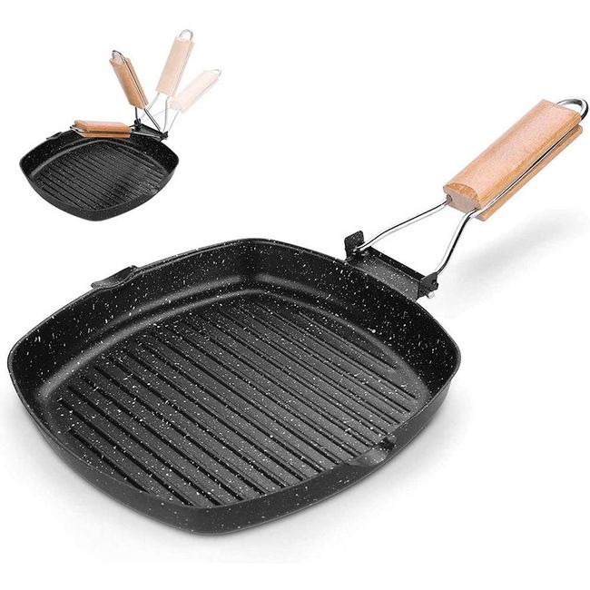 Outdoor camping cast iron frying pan picnic barbecue frying pan