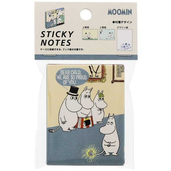 Sunstar Stationery S2825260 Moomin Sticky Notes, Book-shaped, Blue