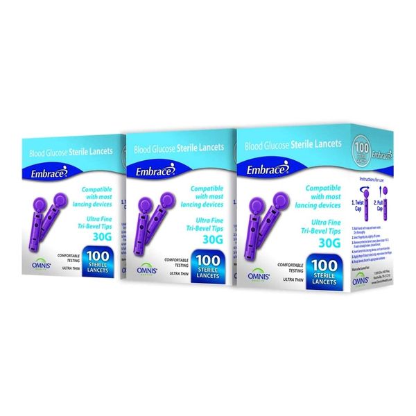 Embrace Lancet for Lancing Device 30 Gauge 1 Box(s) 100 /Box